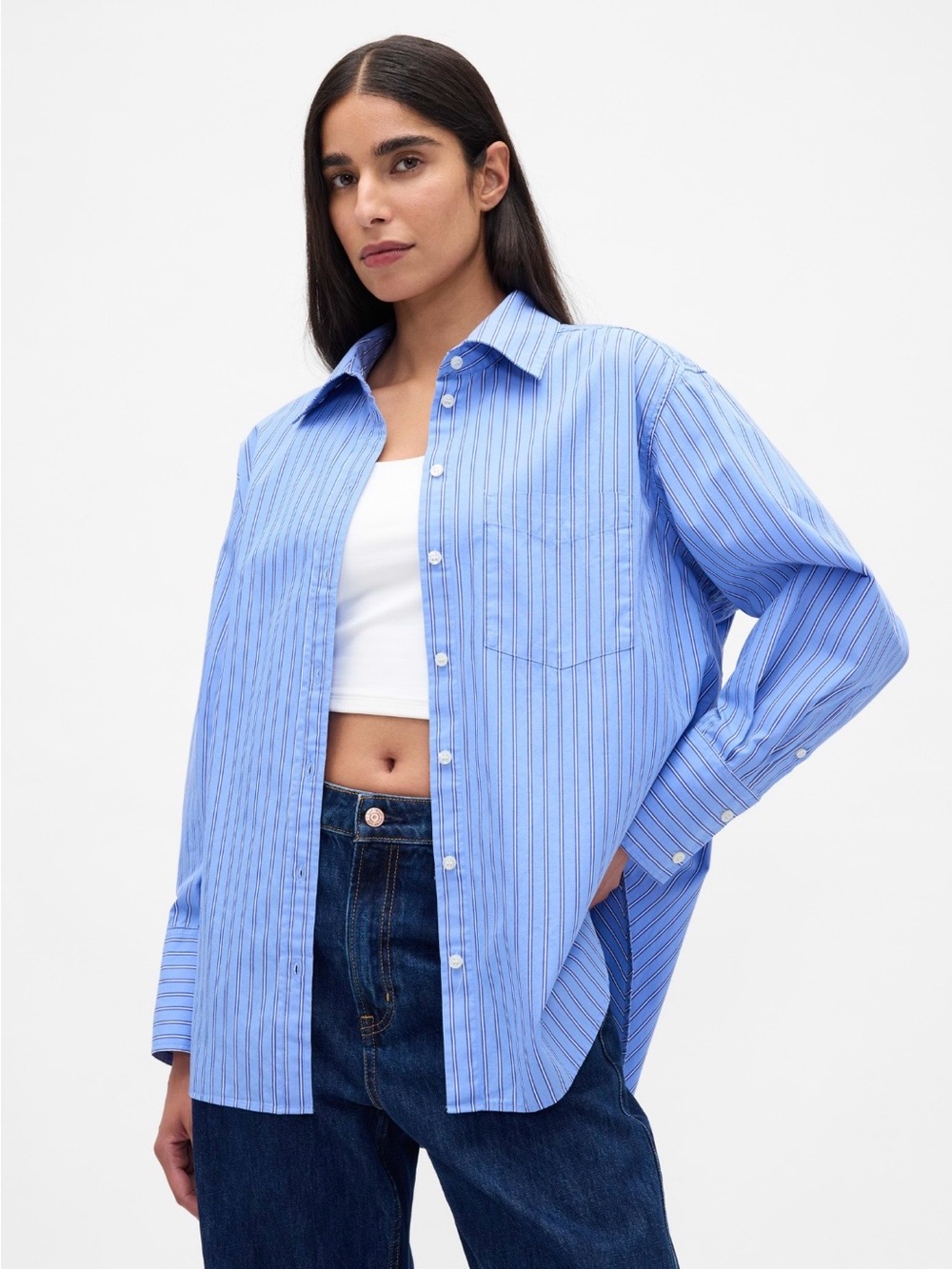 NWT-GAP Organic Cotton Poplin Big Shirt, Medium